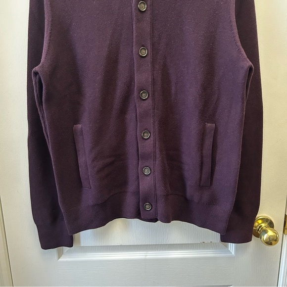 Banana Republic Men's Cotton Cardigan Sweater Jacket Maroon Size Medium NEW - Picture 7 of 15